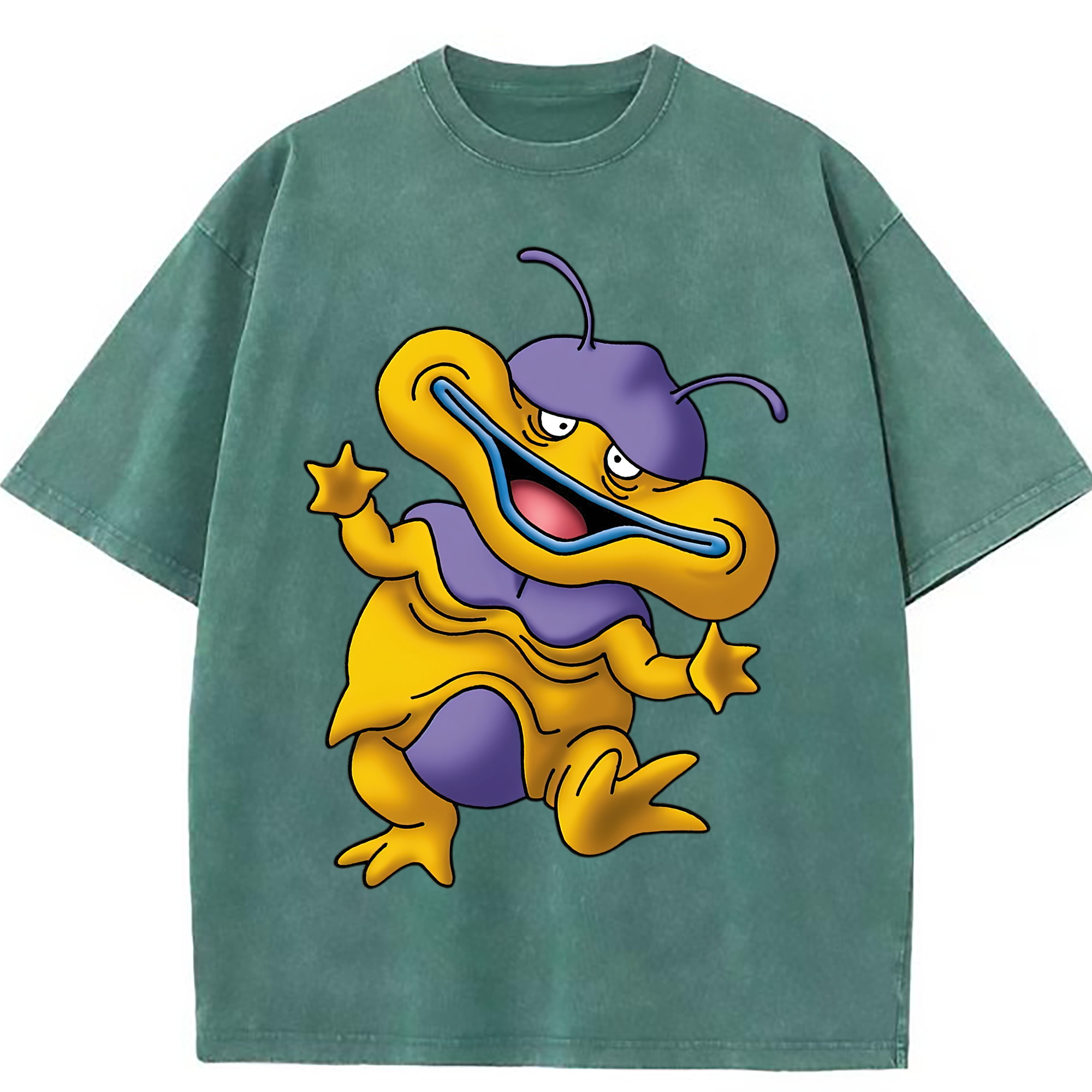 （画像用） ドラゴンクエスト Doragon Kuesuto Dragon Quest 綿100% ヴィンテージ風 半袖Tシャツ（フロントプリント）